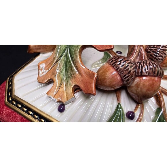 Vintage Fitz & Floyd Classics Equestrian Collection Octagon Box w Lid Fall Decor - Picture 7 of 11